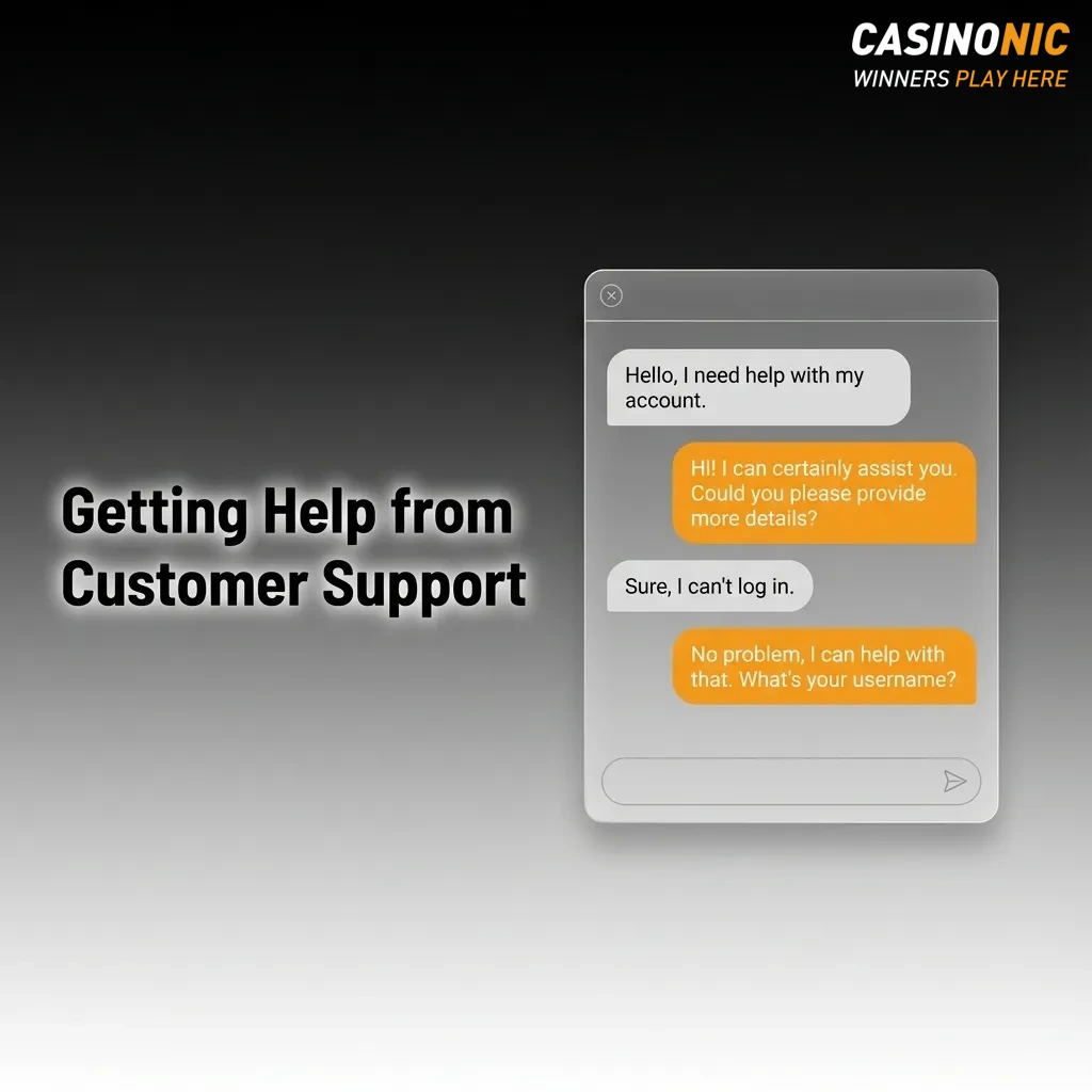 Illustration of a customer chatting online with casino support about withdrawals, documents, and account payout issues