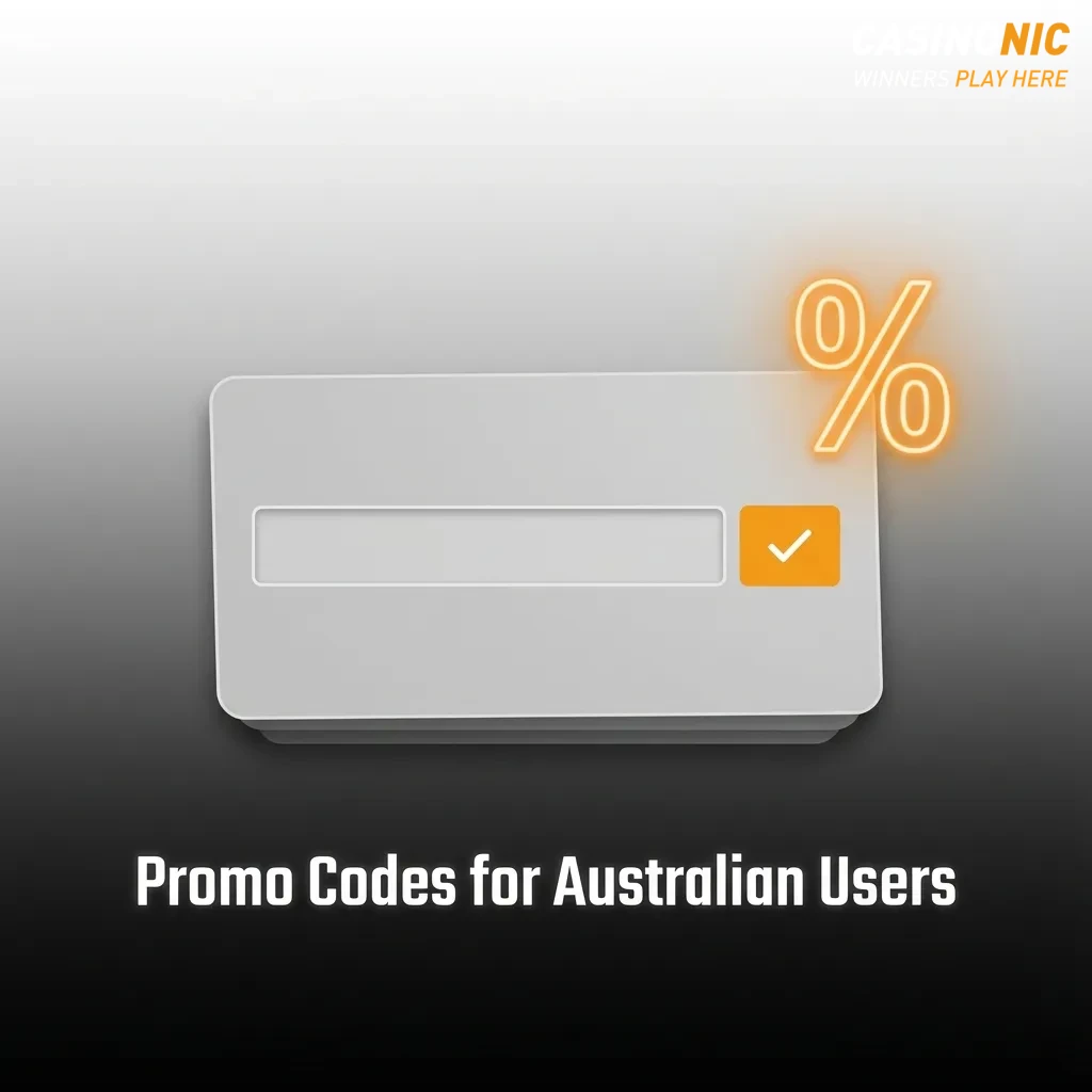 Promo codes table for Australian casino and sports betting bonuses, showing WELCOME500, RELOAD25, and SPORTBOOST offers
