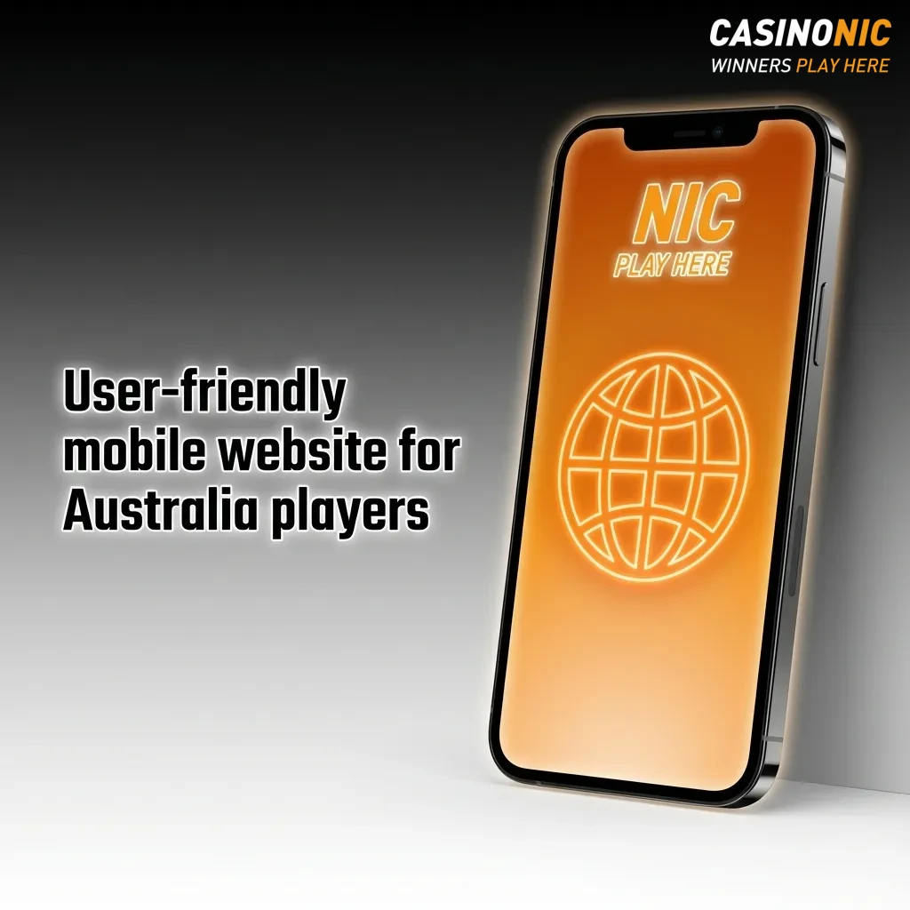 Person holding a smartphone showing an Australian online casino mobile website with pokies and live games visible