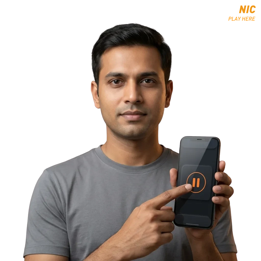 Illustration of a calm player using Casinonic’s responsible gambling tools to set limits and play safely in Australia